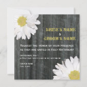 Daisy & Barnwood Wedding Invitation Kaart (Voorkant)