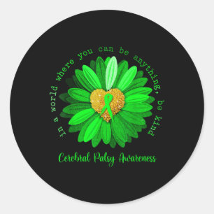 Daisy Be Kind Hersenverlamming Bewustzijn Green Ri Ronde Sticker