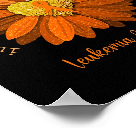 Daisy Be Kind Leukemie Bewustzijn Oranje Lint Poster (Hoek)