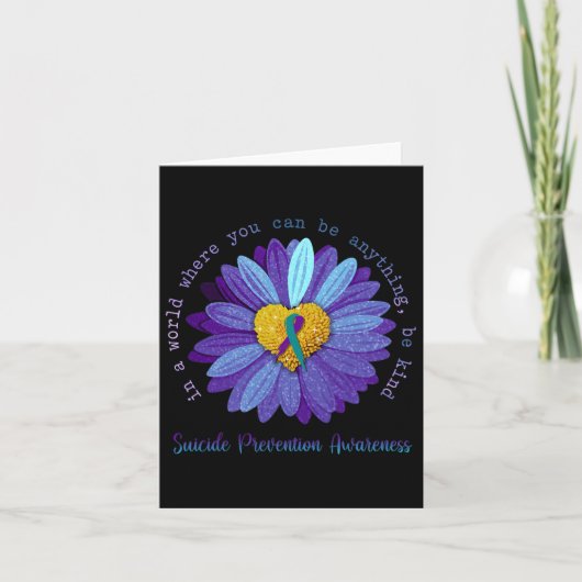 Daisy Be Kind Suicide Prevention Awareness Blauwgr Kaart (Voorkant)