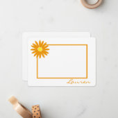 Daisy bedankt Oranje platte noot Notitiekaartje (Voorkant / Achterkant in situ)