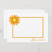 Daisy bedankt Oranje platte noot Notitiekaartje (Voorkant / Achterkant)