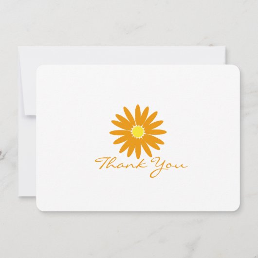 Daisy bedankt Oranje platte noot Notitiekaartje (Achterkant)