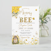 Daisy Bee Baby shower Mama naar Bee Baby shower Kaart (Staand voorkant)