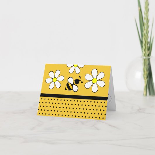 Daisy Bee Bedankt Notecards Kaart (Voorkant)