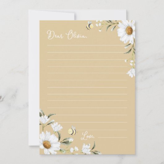  Daisy Bee Time Capsule Notitie Bericht Kaart (Voorkant)