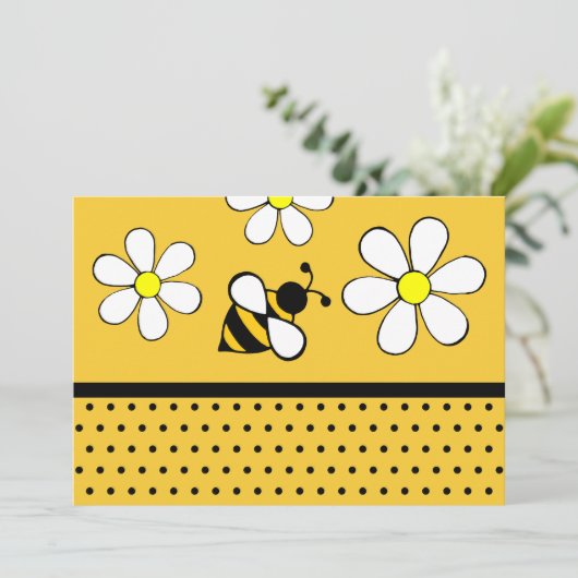 Daisy Bee Uitnodigingen (Staand voorkant)