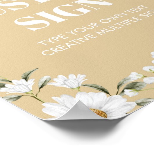  Daisy Bee Verjaardagsfeesttafelteken Poster (Hoek)