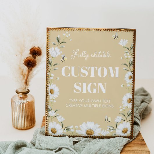  Daisy Bee Verjaardagsfeesttafelteken Poster