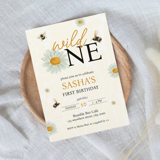 Daisy Bee Wild Een Meisje's 1e Verjaardag Kaart