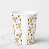 Daisy Beehive Bumblebee Baby shower Papieren Bekers (Rechts)