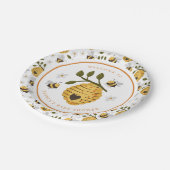 Daisy Beehive Bumblebee Baby shower Papieren Bordje (Gekanteld)