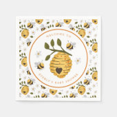 Daisy Beehive Bumblebee Baby shower Servet (Voorkant)