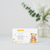 Daisy Beer Luier Raffle Meisje Baby shower Informatiekaartje (Staand voorkant)