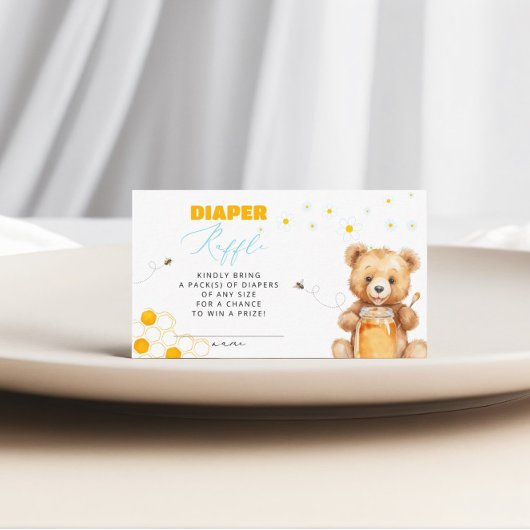 Daisy Beer Luier Raffle Meisje Baby shower Informatiekaartje