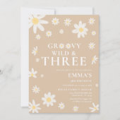 Daisy Beige Kids Verjaardag Kaart (Voorkant)