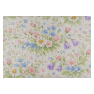 Daisy, Bellflower & Blue Blossom Botanisch Snijplank