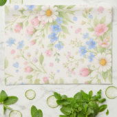 Daisy, Bellflower & Blue Blossom Botanisch Theedoek (Gevouwen)