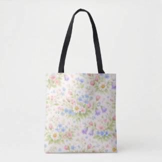 Daisy, Bellflower & Blue Blossom Botanisch Tote Bag