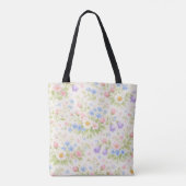Daisy, Bellflower & Blue Blossom Botanisch Tote Bag (Achterkant)