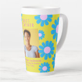 Daisy beste leraar Foto geel Latte Mok (Rechterhoek)