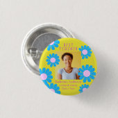 Daisy Beste Leraar Foto Gele Knop Ronde Button 3,2 Cm (Voorkant /achterkant)