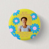 Daisy Beste Leraar Foto Gele Knop Ronde Button 3,2 Cm (Voorkant)