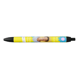 Daisy Beste Leraar Foto Helder Geel Blauw Zwarte Inkt Pen