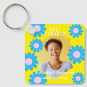 Daisy Beste Leraar Foto Helder Geel Sleutelhanger (Voorkant)