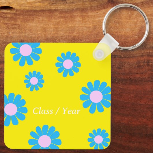 Daisy Beste Leraar Foto Heldergeel Sleutelhanger (Achterkant)