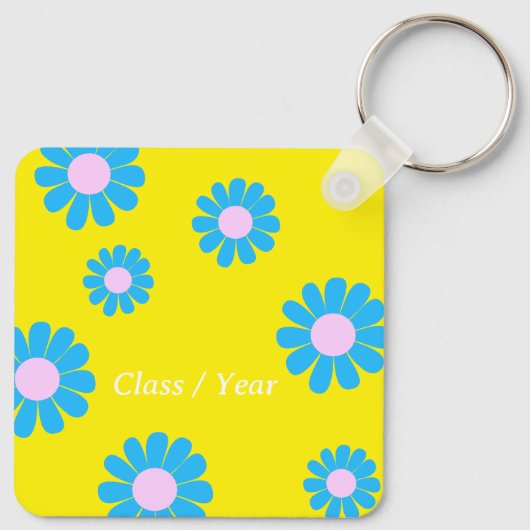 Daisy Beste Leraar Foto Heldergeel Sleutelhanger (Achterkant)