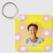 Daisy Beste Leraar Foto Heldergeel Sleutelhanger (Voorkant)