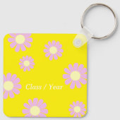 Daisy Beste Leraar Foto Heldergeel Sleutelhanger (Achterkant)