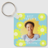Daisy Beste Leraar Foto Teal Sleutelhanger (Voorkant)