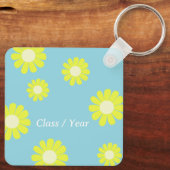Daisy Beste Leraar Foto Teal Sleutelhanger (Achterkant)