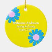 Daisy Beste Leraar Geel Keramisch Ornament (Achterkant)
