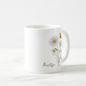 Daisy Birth Month Flower Koffiemok (Voorkant rechts)