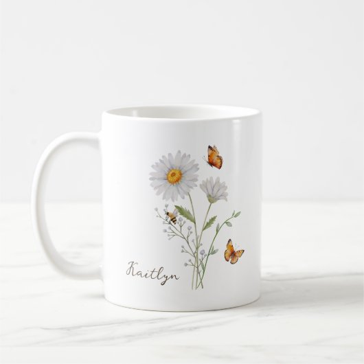 Daisy Birth Month Flower Koffiemok (Links)
