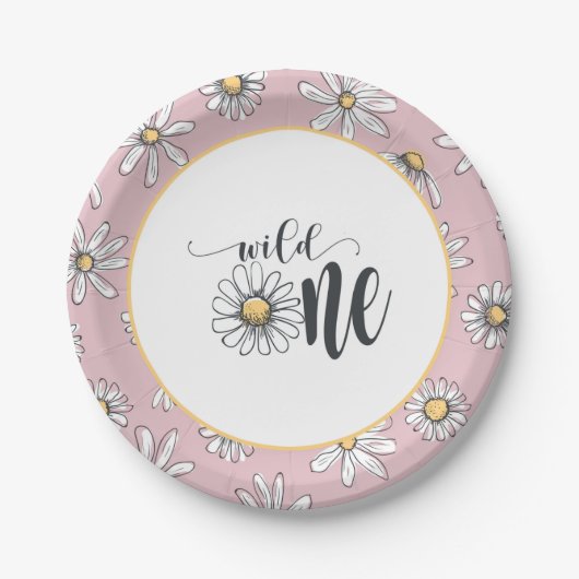 Daisy Birthday Bord - Wild One - Roze (Voorkant)
