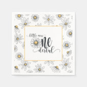 Daisy Birthday Napkin - Little Miss ONEderful - Wh Servet (Voorkant)