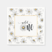 Daisy Birthday Napkin - Wild One - White Servet (Voorkant)