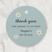 Daisy Birthday Party Bedankjes Labels (Voorkant)