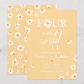 Daisy Birthday Party Bohmian Four Ever Wild Kaart (Voorkant / Achterkant)