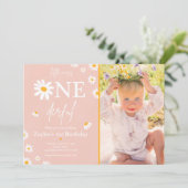 Daisy Birthday Party Bohmian Little Miss Onederful Kaart (Staand voorkant)