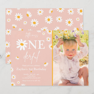 Daisy Birthday Party Bohmian Little Miss Onederful Kaart