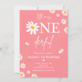 Daisy Birthday Party Bohmian Little Miss Onederful Kaart (Voorkant)