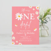 Daisy Birthday Party Bohmian Little Miss Onederful Kaart (Staand voorkant)