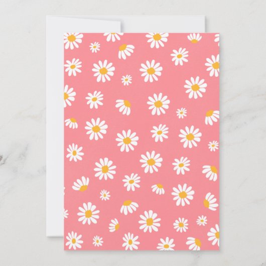 Daisy Birthday Party Bohmian Little Miss Onederful Kaart (Achterkant)