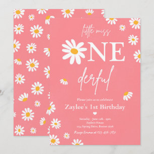 Daisy Birthday Party Bohmian Little Miss Onederful Kaart