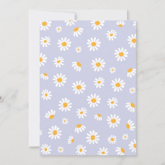 Daisy Birthday Party Bohmian Wild One 1e verjaarda Kaart (Achterkant)